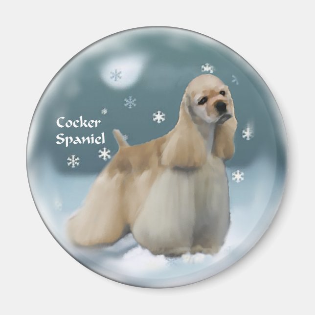 Imã Presentes de Natal do Cocker Spaniel (Frente)