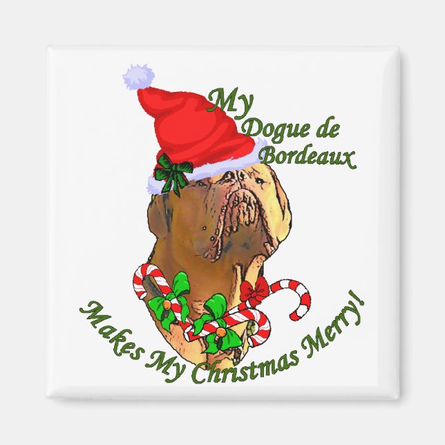 Imã Presentes de Natal Dogue de Bordeaux (Frente)