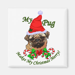 Imã Presentes de Natal dos Pug Amantes