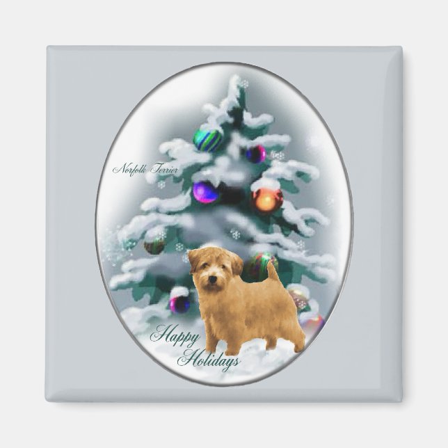 Imã Presentes de Natal Norfolk Terrier (Frente)