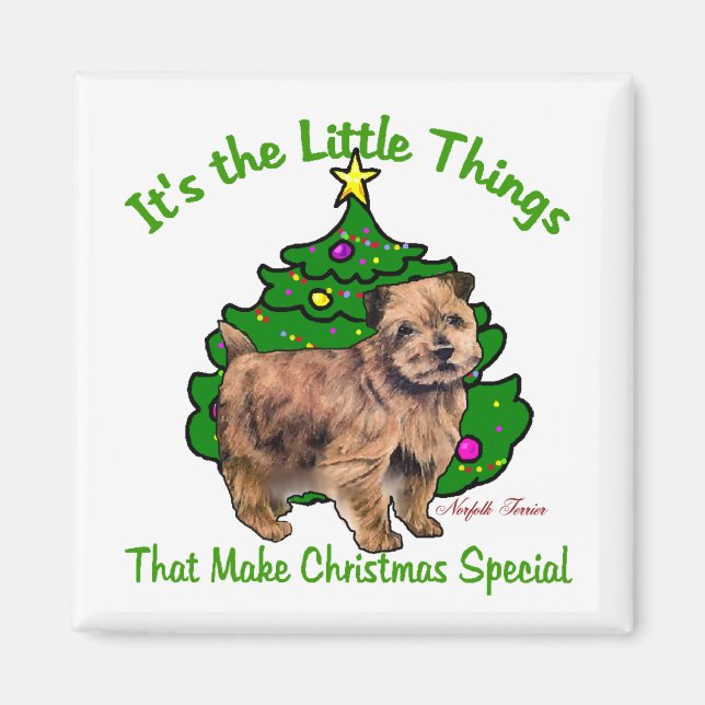 Imã Presentes de Natal Norfolk Terrier (Frente)