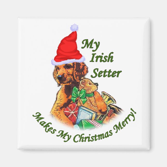 Imã Presentes de Natal para Irish Setter (Frente)