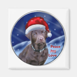 Imã Presentes de Natal para Labrador de Chocolate