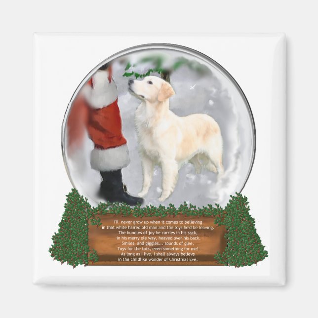 Imã Presentes de Natal para ouro Retriever (Frente)