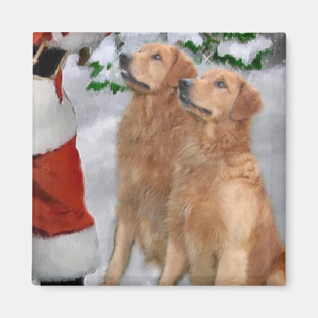 Imã Presentes de Natal para ouro Retriever (Frente)