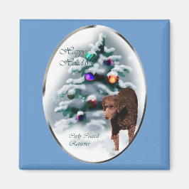 Imã Presentes de Natal para Retriever Revestidos Curly