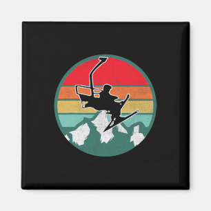 Imã Presentes de Neve de Esqui Vintage Retro para Esqu