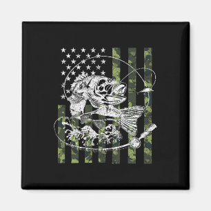 Imã Presentes de pesca da bandeira americana camuflada