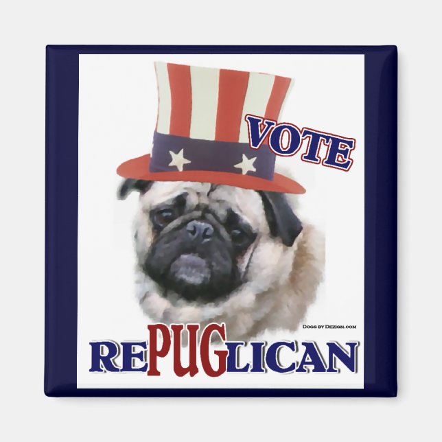 Imã Presentes de Pug Lovers (Frente)