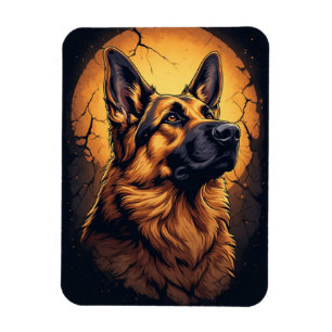 Ímã 🐾 Presentes de retrato de cão pastor alemão 🐾