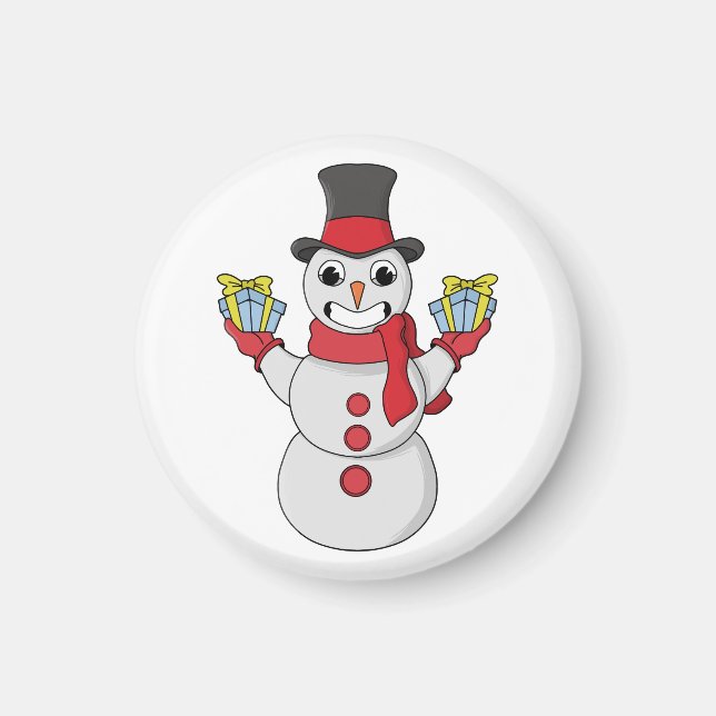Imã Presentes de Snowman (Frente)