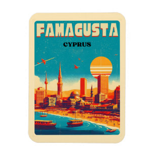 Ímã Presentes de viagem retrô Famagusta Beach Chipre