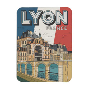 Ímã Presentes de viagem vintage cidade de LYON frances