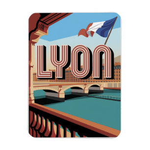 Ímã Presentes de viagem vintage cidade de LYON frances