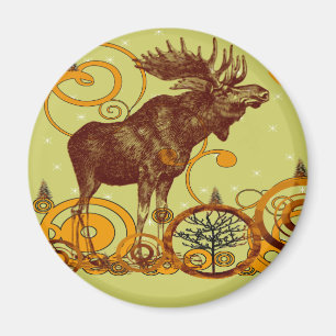 Imã Presentes de Vintage Moose