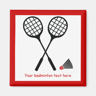 Imã Presentes do Badminton, raquete e costume do