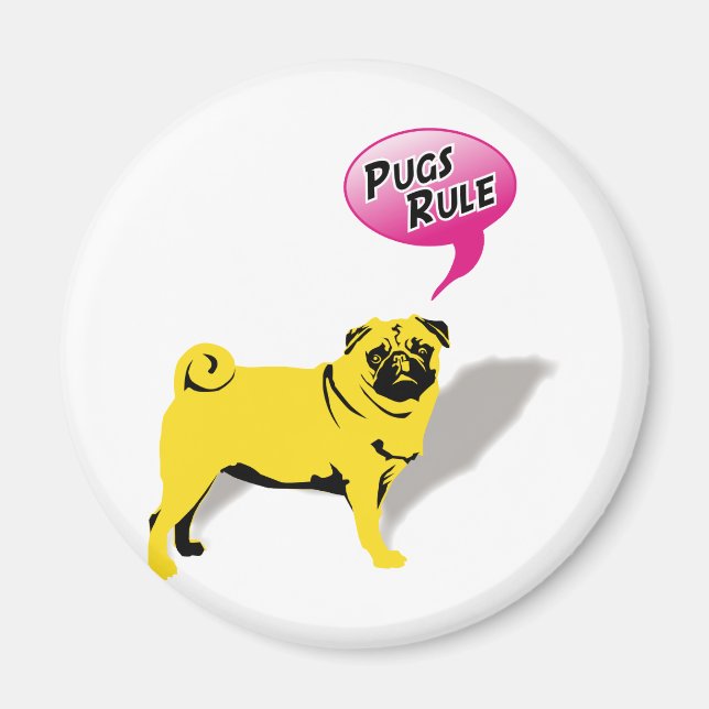 Imã Presentes dos Pug Divertidos Regem (Frente)
