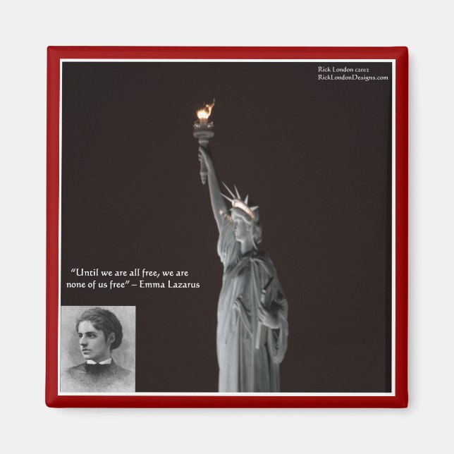 Imã Presentes e Cartões Emma Lazarus e Estátua da Libe (Frente)