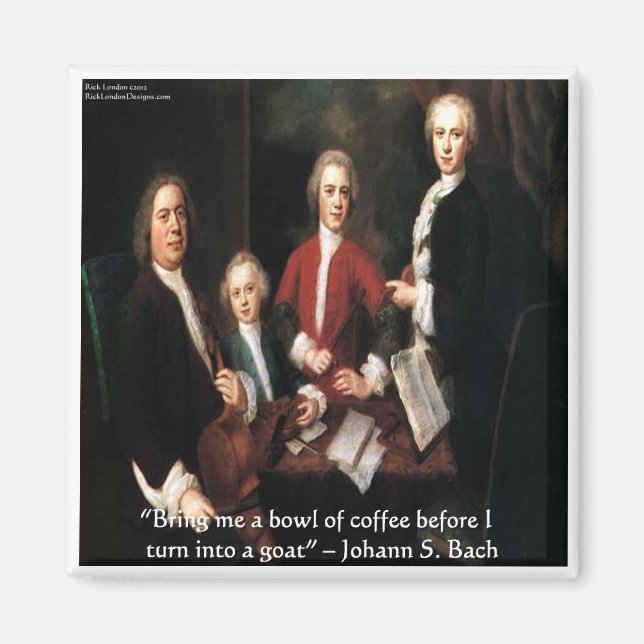 Imã Presentes e Cartões JS Bach Gráficos e Citações Di (Frente)