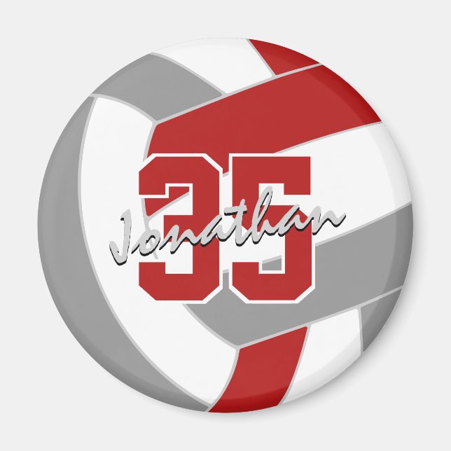 Imã presentes espirituais de vôlei de cinza vermelha c (Frente)