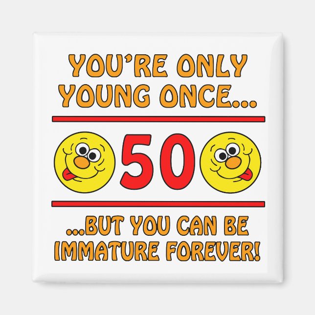 Imã Presentes imaturos de 50º aniversário (Frente)