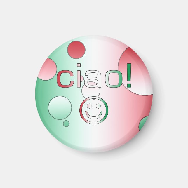 Imã Presentes Italianos: Alô / Rosto Ciao (Frente)