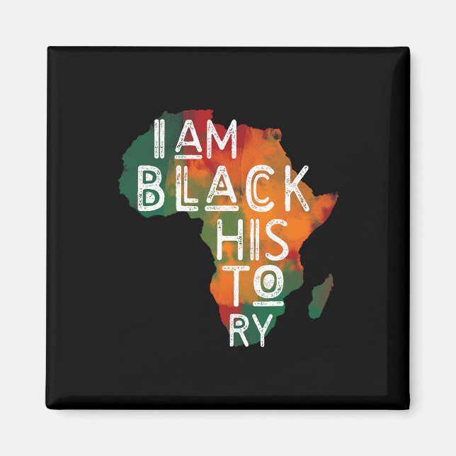 Imã Presentes Orgulho Negro Eu Sou História Negra Mês  (Frente)