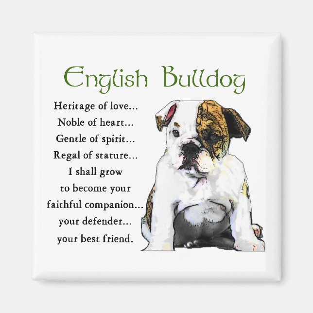 Imã Presentes para Bulldog Inglês (Frente)