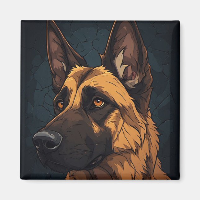 Imã 🐕 Presentes para Donos de Pastor Alemão 🐕 (Frente)