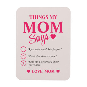 Ímã Presentes Personalizados para Mãe Coisas que Minha