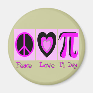 Imã Presentes Pi Day PINK do Peace Love
