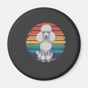 Imã Presentes Retro de Cão Amante de Poodle para Homen