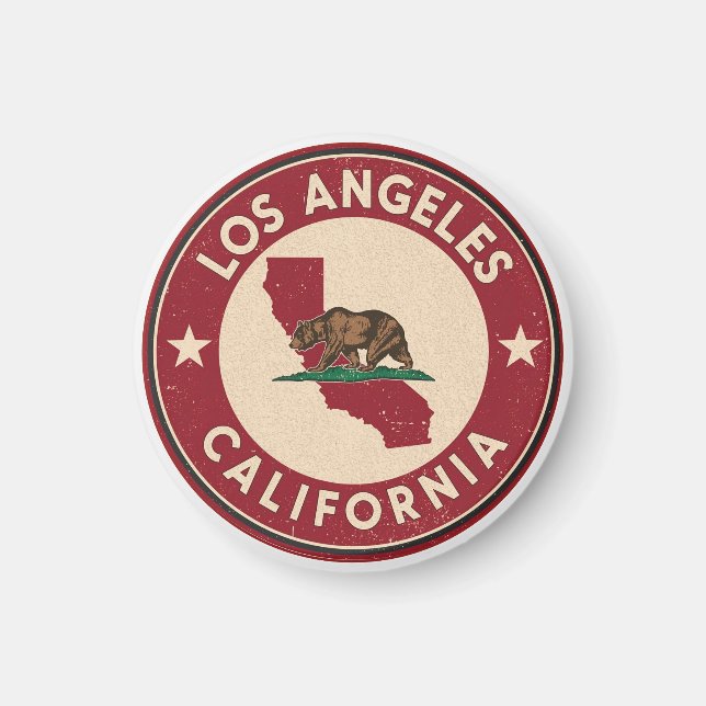 Imã Presentes retrô de Los Angeles, Califórnia (Frente)