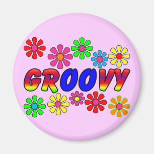 Imã Presentes retros de flower power dos anos 70