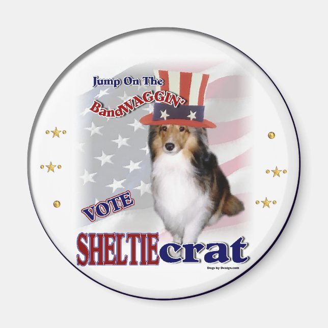 Imã Presentes Shetland Sheepdog Sheltie (Frente)