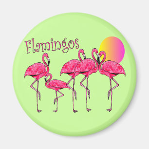 Imã Presentes tropicais da arte do flamingo