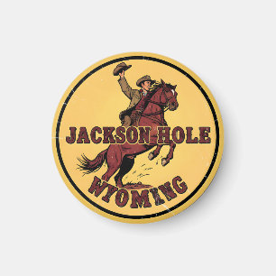 Imã Presentes Vintage Jackson Hole Bucking Bronco wyom