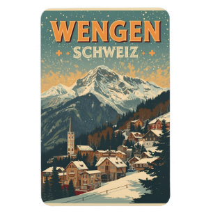 Ímã Presentes WENGEN esqui Suíça Alpes Suíços