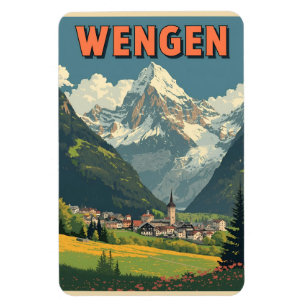 Ímã Presentes WENGEN esqui Suíça Alpes Suíços