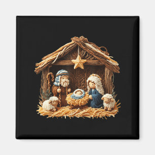 Imã Presépio Falso Crochê Jesus Natal R