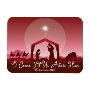 Ímã Presépio Venha Adoremos-Nos a Ele Natal