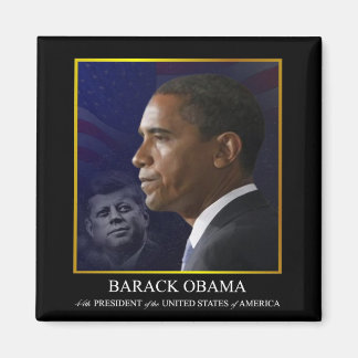 Imã Presidente Barack Obama com JFK - Magnet