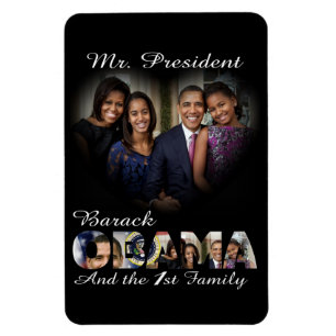 Ímã Presidente Barack Obama e primeira família grande