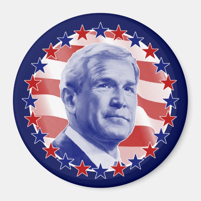 Imã Presidente George W. Bush Estrelas e Listras (Frente)