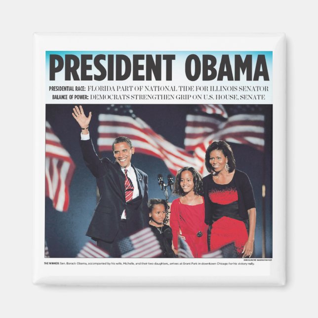Imã Presidente Obama Magnet (Frente)