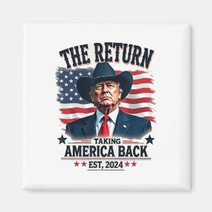 Imã Presidente Patriótico Donald Trump Cowboy Assumind