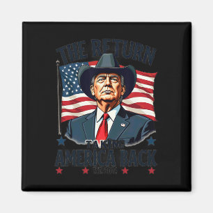 Imã Presidente Patriótico Donald Trump Cowboy Assumind