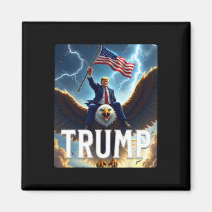 Imã Presidente Trump Andando Uma Águia. Política Patri