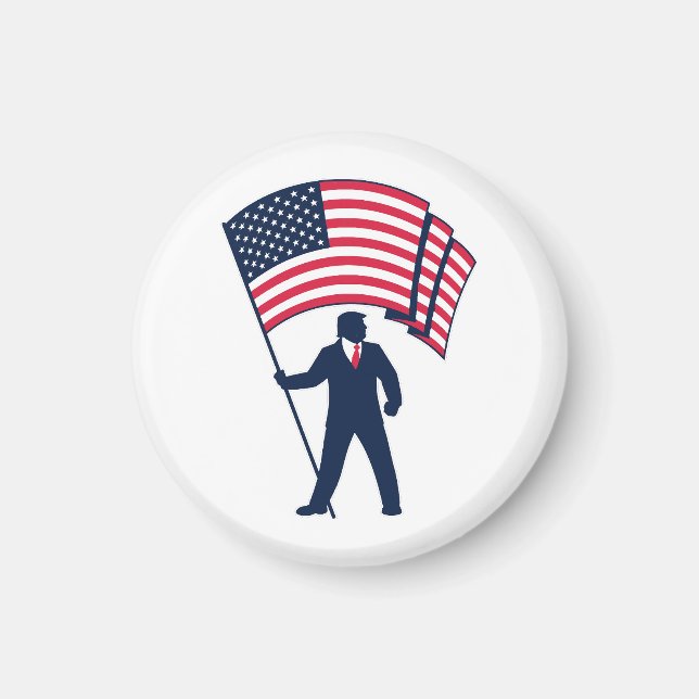 Imã Presidente Trump Bearing Bandeira dos EUA (Frente)