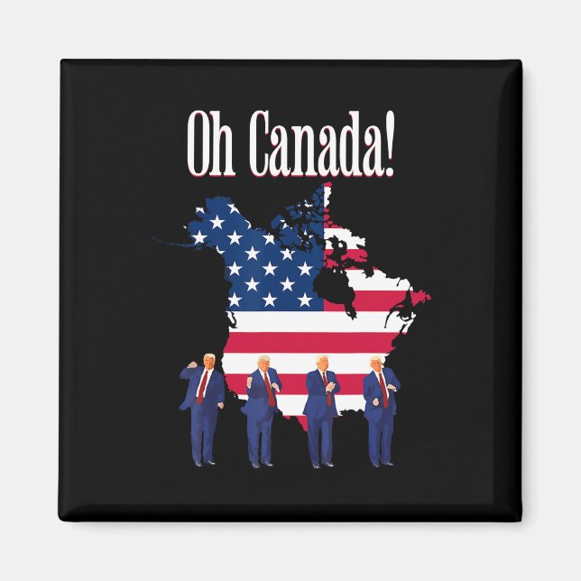 Imã Presidente Trump Dance No Canadá Mapa da bandeira  (Frente)